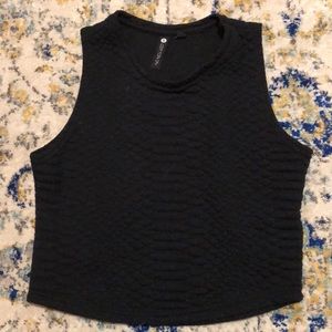 Black textured crop top